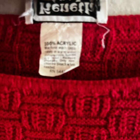 Vintage Keneth‎ Too! SZ S/M Red Crew Neck Sweater Classic Knit 80s - Picture 3 of 16
